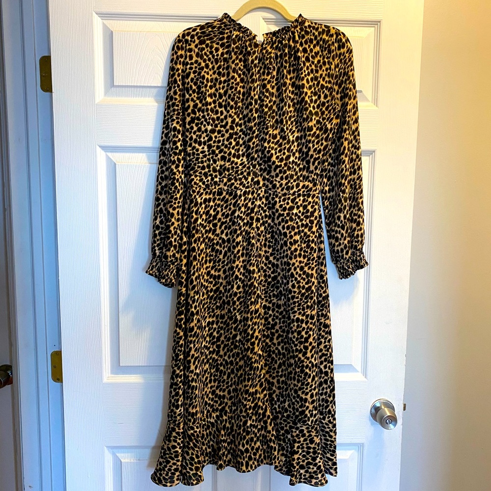 J Crew Leopard print dress with ruffles